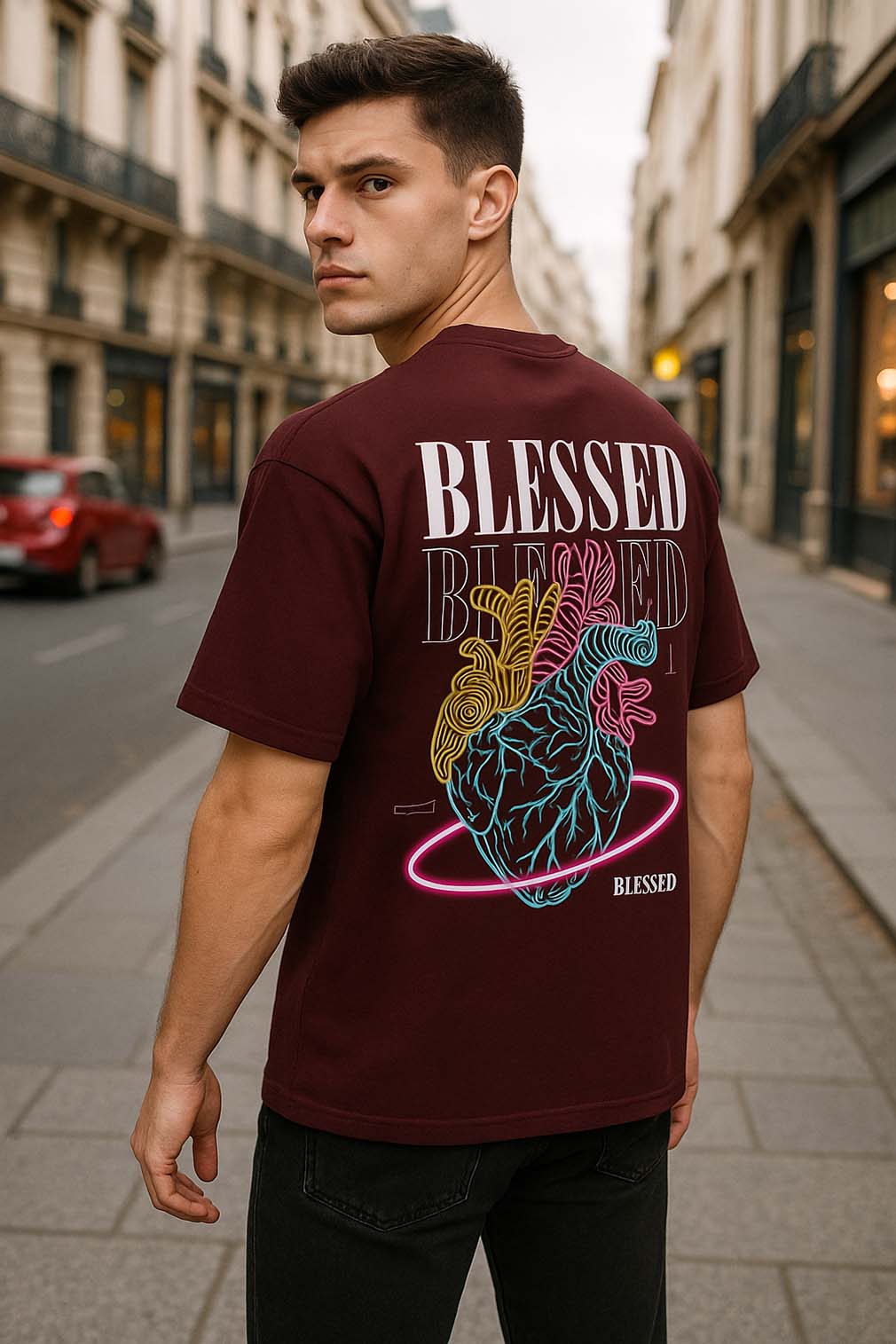 BLESSED Heart Premium Unisex Terry Oversized T-Shirts - Zavarii