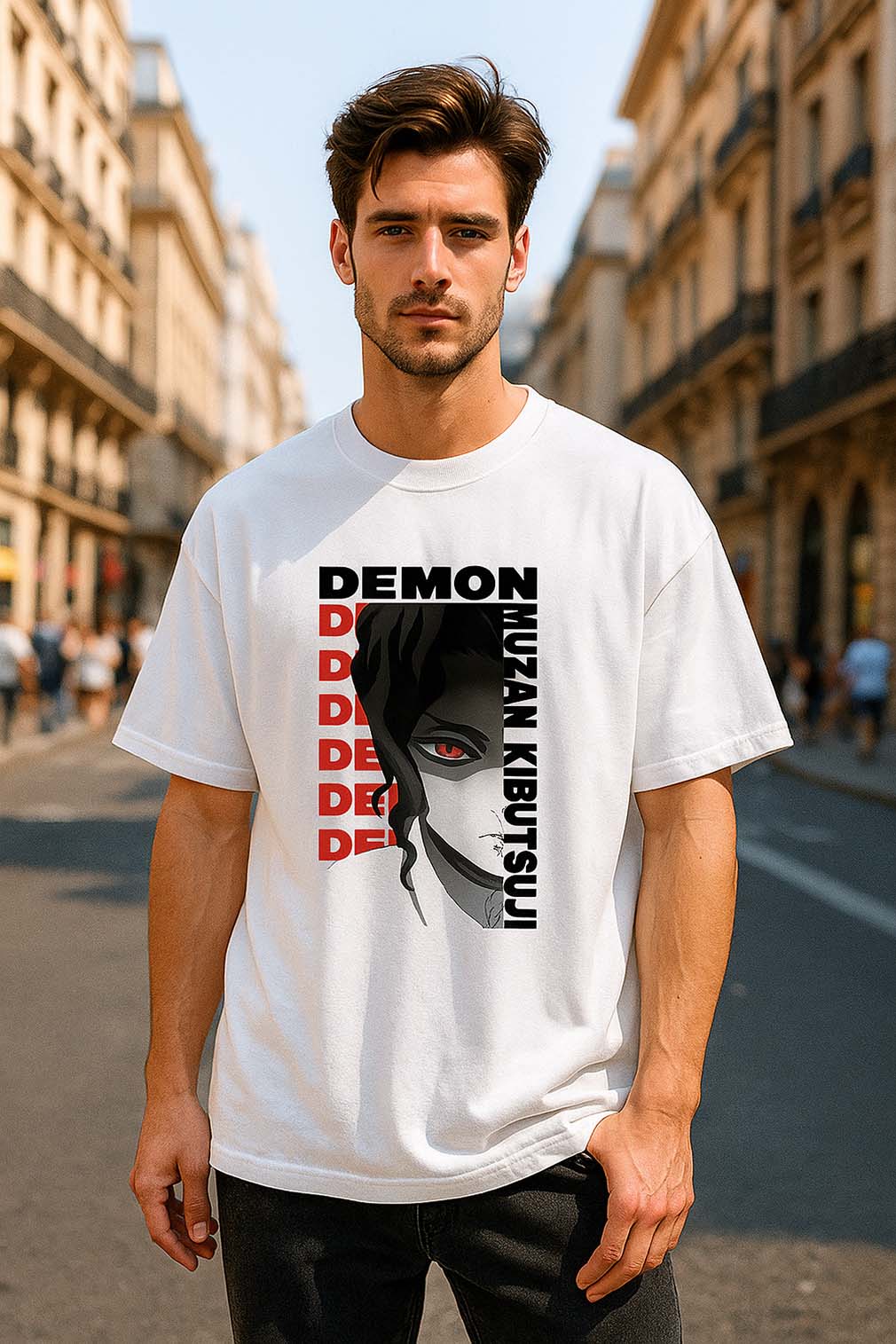 Demon Muzan Kibutsuji Premium Unisex Oversized T-Shirt - Zavarii