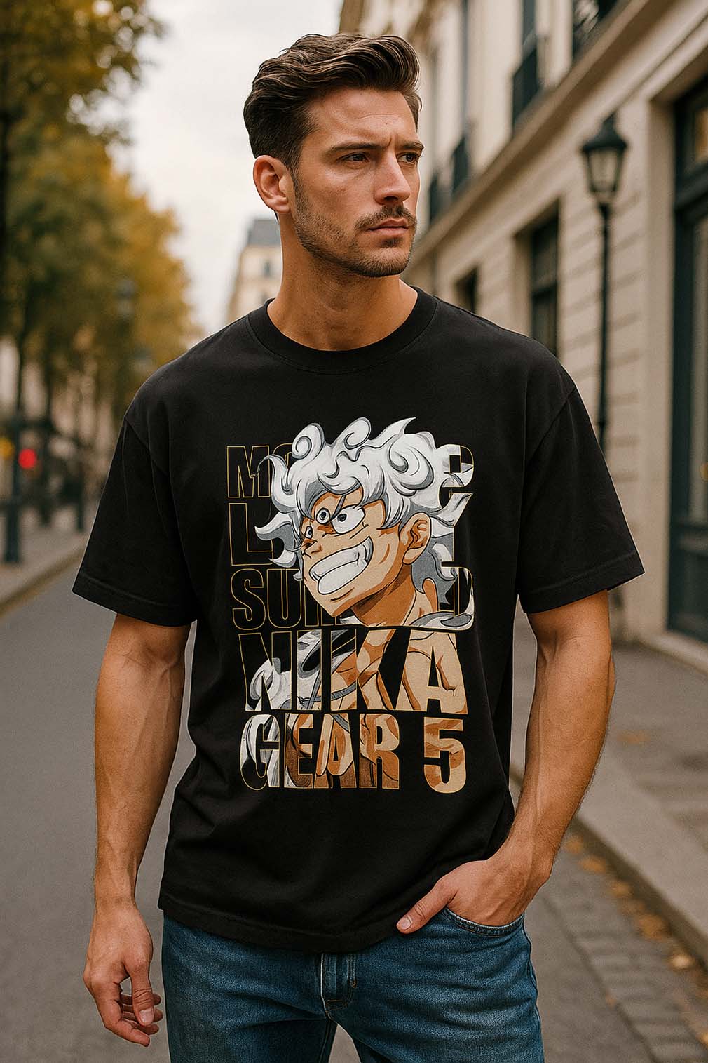 Luffy Nika Gear 5 One Piece Premium Unisex Oversized T-Shirt - Zavarii